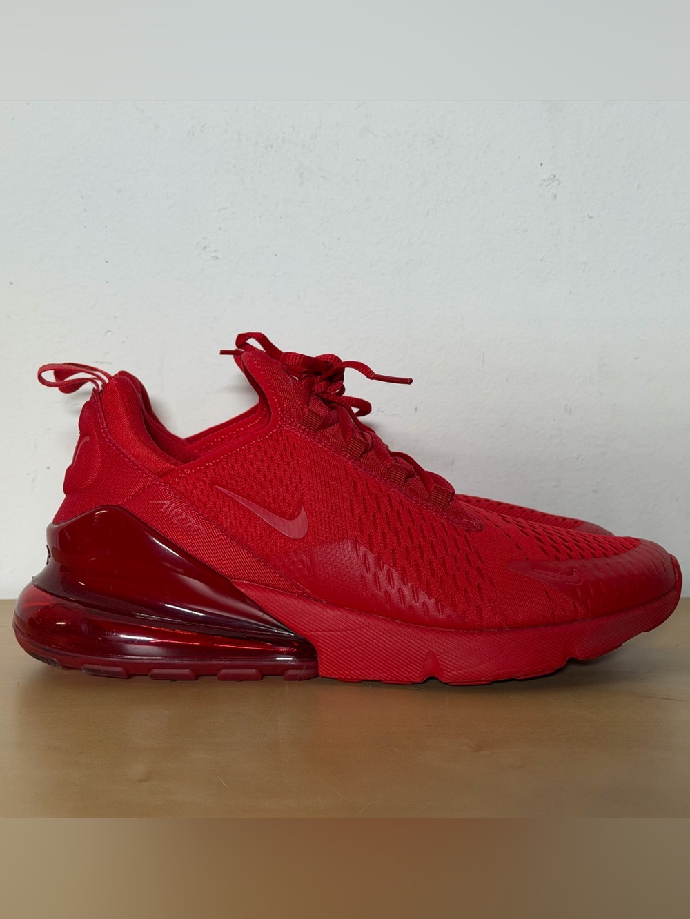 Nike Air Max 270 Triple Red University Red Sneakers  CV7544-600 Men’s Size 11.5